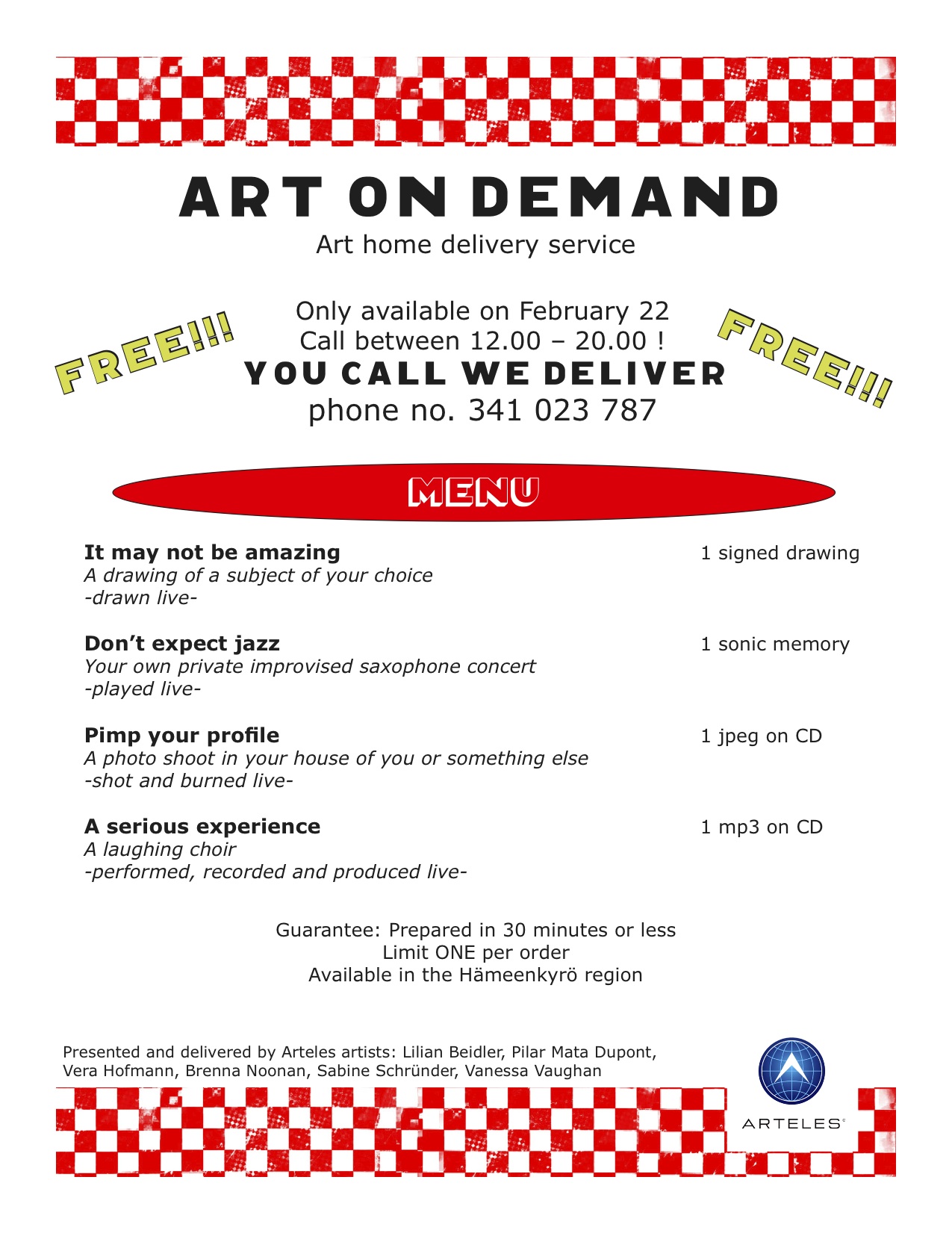 art on demand Menu